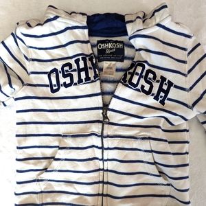 Osh Kosh blue and white striped jacket with hood